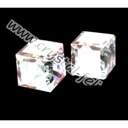 Stříbrné náušnice puzety JM s kostičkami SWAROVSKI CUBE Crystal AB/CAL, Ag925 + krabička  