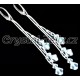 Stříbrné visací náušnice SWAROVSKI čiré s  odlesky  extra long 70 mm, Ag925