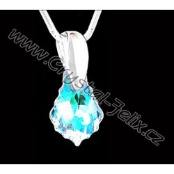 Stříbrné náušnice SWAROVSKI baroko BAROQUE Crystal Blue, visací puezty  Ag925