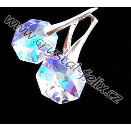 Stříbrný náhrdelník JM zdobený krystalem SWAROVSKI OCTAGON + ŘETÍZEK HÁDEK 0.8 mm, stříbro Ag925