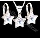 KVALITNÍ STŘÍBRNÉ NÁUŠNICE JM zdobené krystaly SWAROVSKI hvězdičky ČIRÉ, anglické klapky Ag925