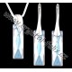 STŘÍBRNÝ SET JM S KRYSTALY SWAROVSKI BAGUETTE destičky ČIRÉ S MODRÝMI ODLESKY Crystal BLUE AB. Ag925 