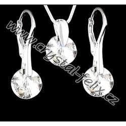 KVALITNÍ STŘÍBRNÍ SET JM s krystaly SWAROVSKI Xilion Crystal Cal čiré, ANGLICKÉ ZAPÍNÁNÍ Ag925 