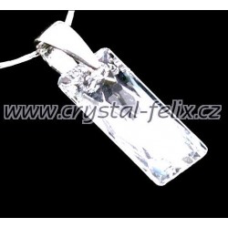 ŘETÍZEK + STŘÍBRNÝ NÁHRDELNÍK JM S KRYSTALEM SWAROVSKI Crystal CAL výrazný čirý, stříbro Ag925