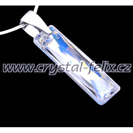 ŘETÍZEK + Stříbrný náhrdelník JM zdobený krystalem SWAROVSKI Crystal BLUE AB čirý s modrými odlesky, stříbro Ag925