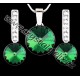 STŘÍBRO 925!! LUXUSNÍ SET JM S KRYSTALY SWAROVSKI RIVOLI EMERALD Ag925 + STŘÍBRNÝ ŘETÍZEK HÁDEK